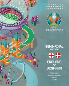 Programm Programmheft EM 2020 EURO 2020 Halbfinale England Dänemark EM 2021 EURO 2021 England vs Denmark