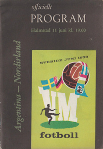 Offizielles Programm official programme Programmheft WM 1958 Gruppe 1 Argentinien - Nordirland