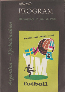 Offizielles Programm official programme Programmheft WM 1958 Gruppe 1 Argentinien - Tschechoslowakei