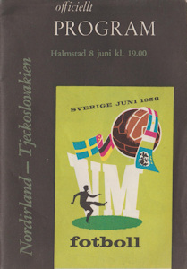 Offizielles Programm official programme Programmheft WM 1958 Gruppe 1 Nordirland-Tschechoslowakei