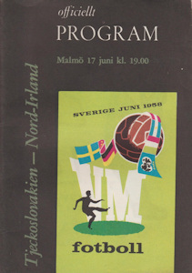 Offizielles Programm official programme Programmheft WM 1958 Gruppe 1 Tschechoslowakei - Nordirland