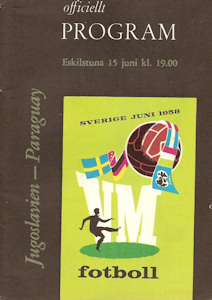 Offizielles Programm official programme Programmheft WM 1958 Gruppe 2 Jugoslawien-Paraguay