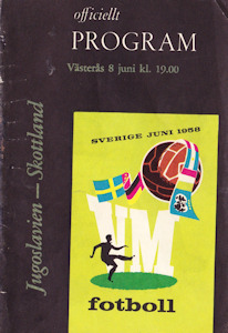 Offizielles Programm official programme Programmheft WM 1958 Gruppe 2 Jugoslawien-Schottland