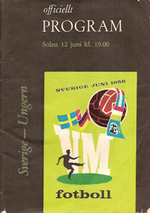 Offizielles Programm official programme Programmheft WM 1958 Gruppe 3 Schweden-Ungarn