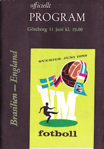 Offizielles Programm official programme Programmheft WM 1958 Gruppe 4 Brasilien-England