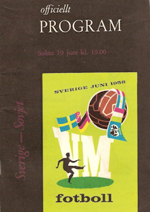 Offizielles Programm official programme Programmheft WM 1958 Viertelfinale Schweden-Sowjetunion UdSSR