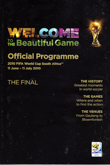 Offizielles Programm official programme Programmheft WM 2010 World Cup 2010 Finale VIP-Edition