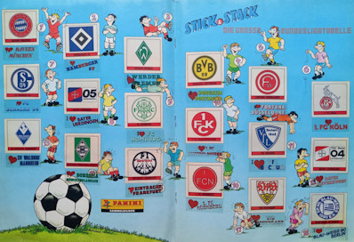 Album Sammelalbum Panini Bundesliga 1986-1987 Fussball 87 Stick&Stack Poster Tabelle