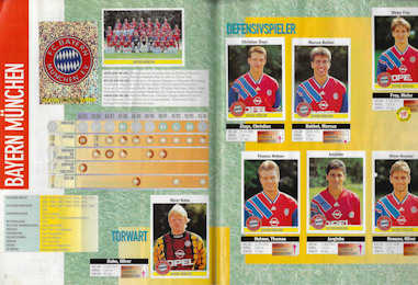 Album Sammelalbum Panini Bundesliga 1994-1995 Fussball 95 innen
