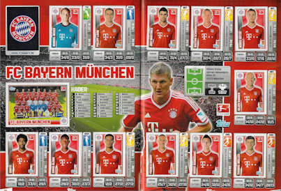 Album Sammelalbum Panini Topps Bundesliga 2013-2014 Fussball 2013/2014 innen