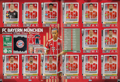 Album Sammelalbum Panini Topps Bundesliga 2017-2018 Fußball Fussball 2017/2018 innen Bayern München