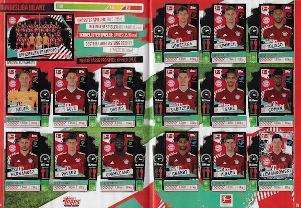 Album Sammelalbum Panini Topps Bundesliga 2021-2022 Fußball Fussball 2021/2022 offizielle Sticker
