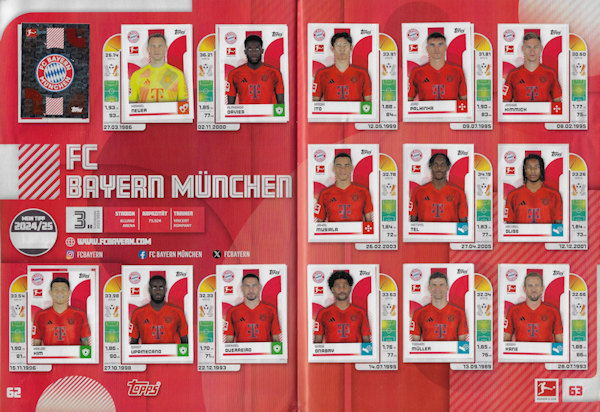 Album Sammelalbum Panini Topps Bundesliga 2024-2025 Fußball Fussball 2024/2025 offizielle Sticker