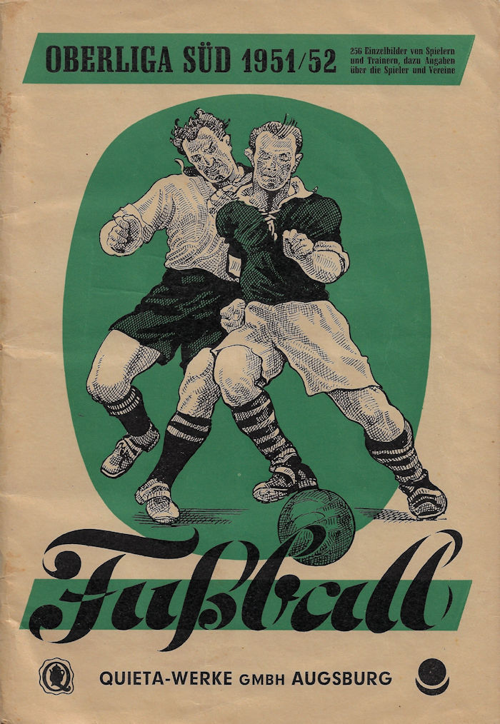 Album Sammelalbum Fußball Fussball 1951/52 Oberliga Süd Quieta Mercator