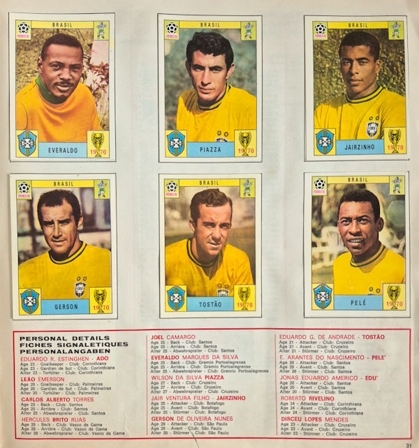 WM 1970 Album Panini World Cup 1970 Mexico Sammelalbum Panini internationale Ausgabe
