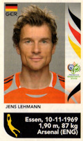 Album Sammelalbum Panini WM 2006 Deutschland 2006 World Cup Germany Weltmeisterschaft 2006 in Deutschland WM 2006 Update Sticker Lehmann