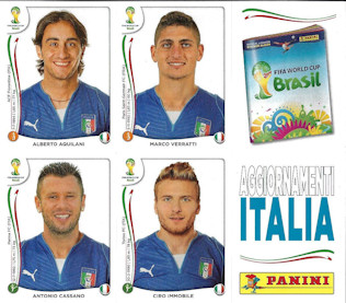 Album Sammelalbum Panini WM 2014 Brasilien Brasil World Cup Fußball-Weltmeisterschaft WM 2014 Update Italien Bogen