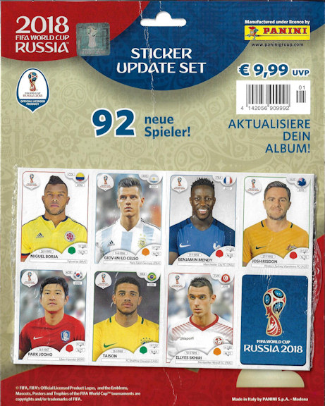 Album Sammelalbum Panini WM 2018 Russland Russia World Cup Fußball-Weltmeisterschaft 2018 Update Blister