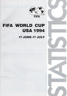 WM 1994 FIFA World-Cup USA '94 94 1994 official Report Statistics supplement booklet Statistik Beilage