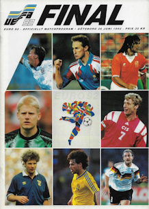 Offizielles Programm Programmheft EM 1992 Finale Dänemark - Deutschland