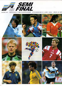 Offizielles Programm Programmheft EM 1992 Halbfinale Schweden - Deutschland