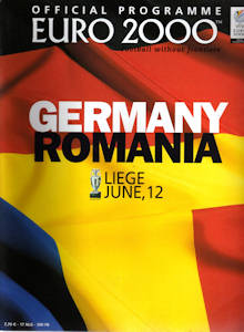 Programm Programmheft EM 2000 Gruppe A Deutschland - Rumänien
