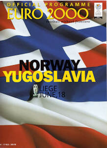 Offizielles Programm EM 2000 Gruppe C Norwegen-Jugoslawien