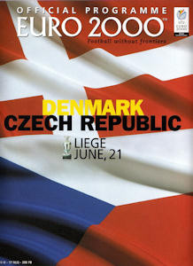 Offizielles Programm Programmheft EM 2000 Gruppe D Dänemark-Tschechien