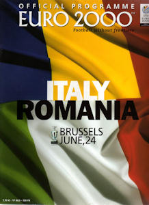 Offizielles Programm Programmheft EM 2000 Viertelfinale Italien-Rumänien
