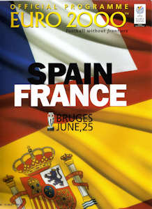 Offizielles Programm Programmheft EM 2000 Viertelfinale Spanien-Frankreich