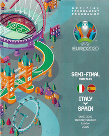Programm Programmheft EM 2020 EURO 2020 Halbfinale Italien Spanien EM 2021 EURO 2021