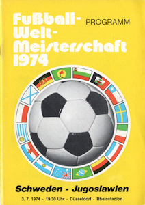 Offizielles Programm official programme Programmheft WM 1974 Gruppe B Schweden- Jugoslawien