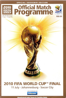 Offizielles Programm official programme Programmheft WM 2010 World Cup 2010 Finale