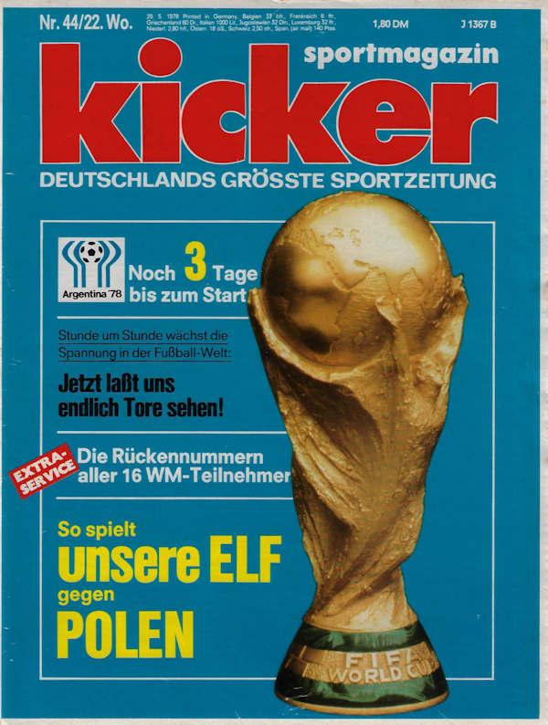 WM 1978 Kicker Nr.44 vom 29.05.1978 Vorschau